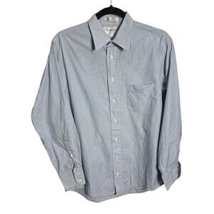 Burberrys Of London Blue Striped‎ Dress Shirt 15.5/33 Office Dress Casual